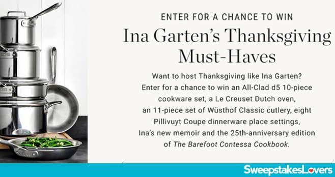 Williams Sonoma Ina Garten Thanksgiving Sweepstakes 2024