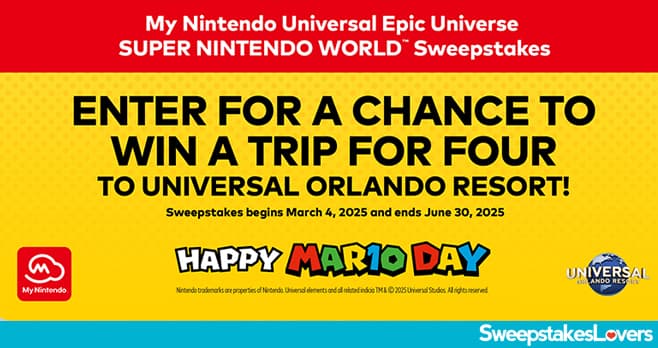 My Nintendo Universal Epic Universe Super Nintendo World Sweepstakes 2025