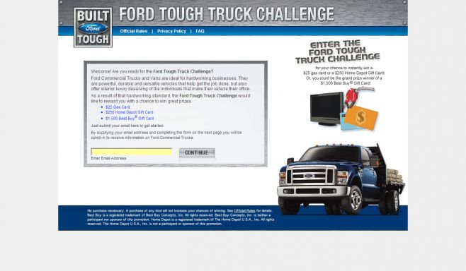 2012 Ford tough truck sweepstakes